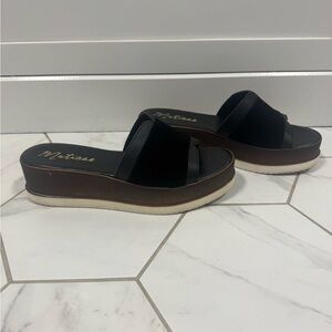 Coconuts Matisse Suede Slide Wedges Black size 10